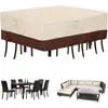 Capas para Mesa e Cadeiras Quadradas de Exterior Amazon, Tecido Oxford, Capas para Conjunto de Mesa e Cadeiras de Jardim, Capas à Prova de Poeira e Impermeáveis para Conjunto de Móveis