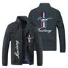 Primavera y Otoño Europeo y Americano Nuevo Para Usar Afuera Cuello Alto Salvaje Estampado de Logo de Coche Chaqueta Caballo Casual Juvenil Negocios Cremallera Chaqueta Deportiva