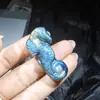 Labradorita natural de alto brillo pequeña margarita girasol Ankh pieza tallada piedra en bruto piedra lunar accesorio DIY colgante