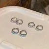Pendiente de Zirconia de Color Exquisito para Mujer, Pendientes Únicos de Nicho, Pendientes de Anillo para Oreja Doble, Pendientes de Espiga para Oreja, Pendientes Pendientes Pendientes