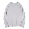 Camiseta Masculina de Algodão Penteado Pesado com Manga Longa 230G 2026 Nova Outono Gola Redonda Cor Lisa Manga Longa Camisa Base Solta
