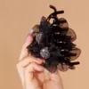 Popular online popular bolas de flor grampo polvo grampo de cabelo flor de sol totalmente cravejada grampo especial para a parte de trás da cabeça temperamento