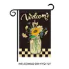 Bandera de jardín de lino de fábrica transfronteriza, bandera colgante decorativa de hortensia de playa, bandera decorativa para patio, bandera de lino sintético al por mayor