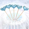 Bandera de Cuero Brillante Reflectante de PU Estrella de Cinco Puntas Inserto para Pastel de Cumpleaños Horneado Tarta Postre Mesa Tarjeta Inserto de Nube