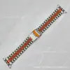 Correa de Reloj de Hebilla de Tortuga de Cinco Perlas con Hebilla de Doble Seguridad Adecuada para Apple Generación 10987 Correa de Reloj de Acero Inoxidable Correa de Acero Joyería
