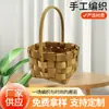 Procesos y Personaliza Cestas de Flores Portátiles de Madera para Almacenamiento, Adornos, Arreglos Florales, Cestas de Flores Tejidas Decorativas de Color Madera al por Mayor