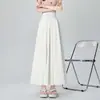 Ropa de mujer: Falda blanca plisada para mujer, colección de verano 2026, de cintura alta, adelgazante, con efecto drapeado, línea A, falda larga, falda de paraguas