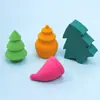 Esponjas de Maquillaje con Forma Personalizadas Temática Navideña: Árbol de Navidad, Gorro de Navidad, Forma de Calabaza, Esponjas de Maquillaje Ultra Suaves, No Absorbentes de Polvo