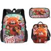 Mochila Escolar de Deformación Juvenil Nueva de Turning Red, Estudiante de Primaria y Secundaria, Mochila de Tres Piezas Periférica de Película de Anime