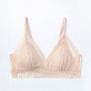 Ropa interior de seda al por mayor de Sujin para mujer, sujetador fino de copa triangular francesa con encaje ultrafino, sin aros de acero, de verano
