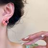 Pendientes de flores con gotas de aceite dulce Ins Mori, elegantes y combinables, pequeños pendientes estilo Chanel para mujer, venta al por mayor