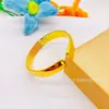 Pulseira simples banhada a ouro para mulheres, coração aberto liso, pulseira de temperamento de alto nível, joias, fabricantes de origem, atacado