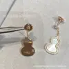 Pendientes de Calabaza Kirin Nuevos Chapados en Oro Rosa de 18k Pendientes Largos para Mujer Pendientes de Ónice Rojo Medianos Lujo Ligero