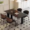 Mesa de Jantar Moderna Simples Estilo Retrô Ardósia Preta Casa Mesa de Jantar Retangular Designer Mesa de Jantar e Cadeira de Alto Nível Combinação