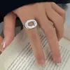 Anillo Redondo Cepillado Mate para Mujer, Diseño Único, Versátil, Moderno, Popular Estilo Nuevo, Anillo Abierto Ajustable, Anillo para Dedo Índice, Tendencia