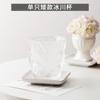 Ins Vaso de Vidrio en Relieve con Patrón Glaciar Nórdico para Jugo, Vaso para Agua con Burbujas, Taza de Café, Vaso para Vino con Patrón de Corteza para el Hogar