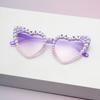 2025 nuevos gafas de sol para niños con perlas y diamantes, letras en inglés, gafas de amor para bebé, gafas para fiesta de gala fábrica
