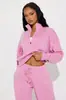 Conjunto de dos piezas para mujer: sudadera tipo polo con cremallera corta y cuello alto de manga larga estilo americano transfronterizo y pantalones deportivos casuales de pierna ancha con cintura alta y cordón