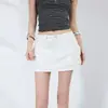 Saia Midi Bodycon de Cintura Baixa com Corte A Proporcionalmente Avançado, Estilo Novo para o Verão de 2026, na Cor Branca para Mulheres, Caimento Justo, Suporta Dropshipping