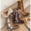 Botas de Nieve Largas Utopia para Mujer 2025 Invierno Nuevas Estilo Ruso Caña Alta Hebilla Felpa Gruesa Moda Cálida Zapatos de Algodón