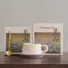 Taza de Café de Cerámica Horneada a Alta Temperatura Personalizada Alta Apariencia Taza para el Té de la Tarde Taza de Café de Regalo Recuerdo de Evento Logo