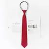 Corbata Jk Borgoña para Mujer, Estilo Japonés, Corbata de Rayas Perezosas Sin Nudo, Uniforme Académico, Foto de Graduación, Accesorio de Uniforme Escolar