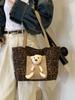 Bolso de Lona Leopardo Transfronterizo para Mujer de Gran Capacidad 2024 Nuevo Otoño e Invierno Combinable Casual Hombro Compras Bolso Tote