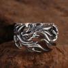 Joyería de Plata Esterlina 925 al por Mayor del Fabricante Anillo Abierto de Dragón Calado Personalizado para Hombre Plata Tailandesa Retro Anillo de Moda