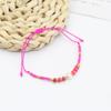 Pulseira de Miçangas Pequenas de Comércio Exterior para Mulheres Nova Pulseira de Miçangas Coloridas Doce e Fofa Estilo Menininha Ajustável Pulseira de Miçangas de Arroz