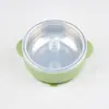 Tazón de Comida para Bebé Más Vendido, Tazón con Ventosa de Silicona Grado Alimenticio para Bebé, Vajilla Infantil de Acero Inoxidable 304, Anticaídas y Antiescaldado