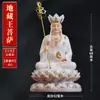 Estatua de mármol blanco de los tres santos Saiva: Bodhisattva Guanyin, Buda Amitabha y Ksitigarbha, con detalles dorados, para altares domésticos y templos