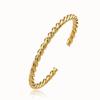 Pulsera Aogu Transfronteriza Estilo Metal Simple Cobre Chapado Oro Real Geométrica Abierta para Mujer INS Nicho Retro Joyería de Alta Gama