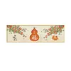 Pintura Decorativa de Cabecera para Dormitorio de Calabaza de Fortuna y Prosperidad, Rollo Horizontal Largo con Caquis para Buena Suerte, Arte de Pared Auspicioso Estilo Chino para Habitación de Invitados