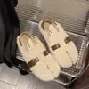Chinelos Peludos Planos da Moda para Mulheres, Celebridade da Internet para Ir ao Trabalho, Novos Sapatos de Algodão com Solado Macio e Bico Fechado de Alta Qualidade para Outono/Inverno de 2026