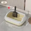 Caja de Arena Extra Grande Semicerrada Anti-Salpicaduras Extra Grande Gatito Totalmente Abierto Urinario Inodoro Caja de Arena para Gatos