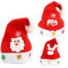 Novas decorações de Natal escaneiam código PRESENTE chapéu de Natal vermelho de veludo denso alta qualidade crianças adulto óculos de EVA