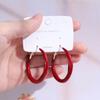 Pendientes de gota de aceite rojo Ankera, estilo retro, exagerados, de gran tamaño y con un toque de moda, sencillos y lisos.