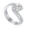 Europa y Estados Unidos los más vendidos combinación de anillos de plata de ley con circonita anillo de plata de ley 7*7mm traje de anillos anillo de plata anillo de plata 925