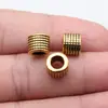 7X8X8Mm 1.7g Aleación Multicolor Accesorios para Joyería DIY Cuentas con Agujero Grande y Pequeño Textura Grabada Cuentas con Agujero Grande Cuentas Espaciadoras