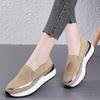Zapatillas de Cuero Transfronterizas para Mujer, Zapatos Casuales de Suela Gruesa para Primavera y Otoño para Mujer, Zapatos de Plataforma de Suela Suave, Zapatos Mocasín sin Cordones para Balancear para Mujer