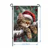 Bandeira de Jardim de Natal 2026 Transfronteiriça Decoração Externa para Quintal Papai Noel Amazon Bandeira Dupla Face de Linho Personalizada