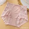 Calzones sin costuras para contraer el abdomen y calzones de talla grande para contraer el abdomen de cintura alta sexys de encaje hueco ropa interior para mujer transpirables para levantar cadera antibacterianos de algodón