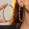Europa y Estados Unidos Pendientes de Aro Grande Exagerados Pendientes de Anillo de Pedrería Temperamento Diosa Fan Alto Sentido Pendientes de Diamantes Celebridad de Internet Mismo Estilo