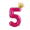 Venta al por mayor transfronteriza Globos digitales de corona de cumpleaños de 32 pulgadas Globos de película de aluminio digital rojo rosa Fiesta de cumpleaños Aniversario