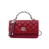 Bolso de nicho estilo coreano con cierre de cadena, nuevo bolso de hombro de moda con estampado de diamantes, versátil y elegante para ir al trabajo, bolso cruzado cuadrado pequeño