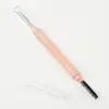 Peine de Acero de Doble Punta para Cejas y Pestañas con Cubierta Protectora Portátil, Cepillo para Cejas de Acero Inoxidable, Cepillo para Pestañas de Doble Punta, Peine para Pestañas Multiusos con Dos Puntas