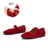 Sapatos Mary Jane de Couro Genuíno Acolchoados com Pele de Ovelha para Mulheres 2026 Verão Velcro Boca Rasa Sapatos de Salto Único Luxo Leve Alto Padrão Estilo Francês Sapatos Femininos