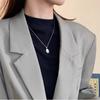 Collar de acero de titanio sin color para mujer, joyería de nicho que combina con todo, cadena de suéter de celebridades de Internet exquisita de alta gama, colgante de cobre simple