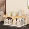 Prateleira de Armazenamento para Casa Copo de Lanche para Sala de Estar Prateleira de Armazenamento em Camadas Multifuncional Prateleira de Armazenamento Tipo Gaveta para Cafeteira de Cozinha
