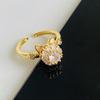 Lujo Ligero Alto Nivel Sentido Gato de la Suerte Giratorio Anillo de Apertura Giratoria Diseño de Nicho Femenino Sentido de Moda Anillo de Dedo Personalizado